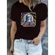 thumbnail image 2 of 1pc Fashionable Polyester T-Shirt with Vibrant Portrait Print, Casual Crew Neck, Short Sleeve, Medium Stretch Knit Fabric, All-Season Comfort - Women'S Trendy Graphic Tee, 2 of 8
