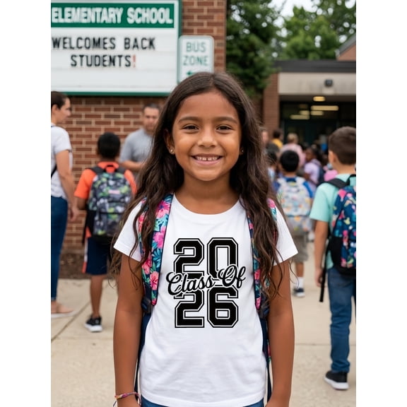 MAWOTEA Class Of 2026 Print T Shirt Back To School For Kids, Ideal Gift for Birthday, Size 5Y-13Y