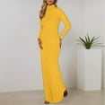 thumbnail image 2 of HJYCHN Womens Dresses Fashionable Long Sleeve Slim Fit Dress Ideal for Casual and Stylish Occasions Long Sleeve Dress for Women Yellow S, 2 of 5