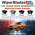 thumbnail image 2 of 2023 Nissan Kicks Beam Wiper Blades Wipers w/1yr Warranty (Set of 2) (WiperBladesUSA), 2 of 5