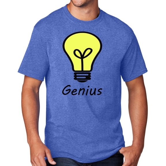 Men's Genius Lightbulb T-shirt, XL Heather Royal Blue