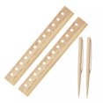 TUMALL 2 Pieces Planting Ruler and Dibber Wooden Planter Tool for