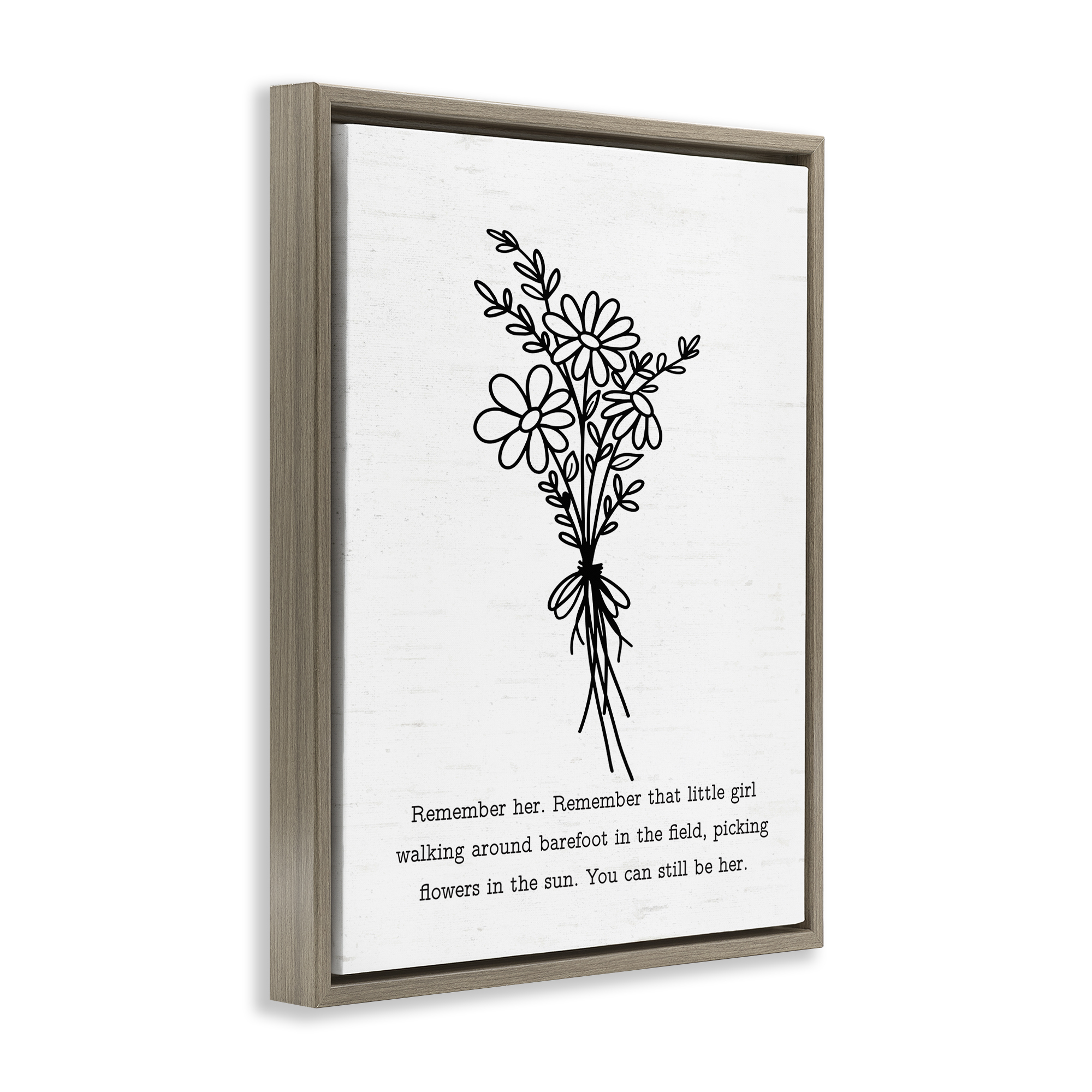 Stupell Industries You Can Still Be Her Plants & Flowers Painting Brown Floater Framed Canvas Art Print Wall Art, 25 x 31