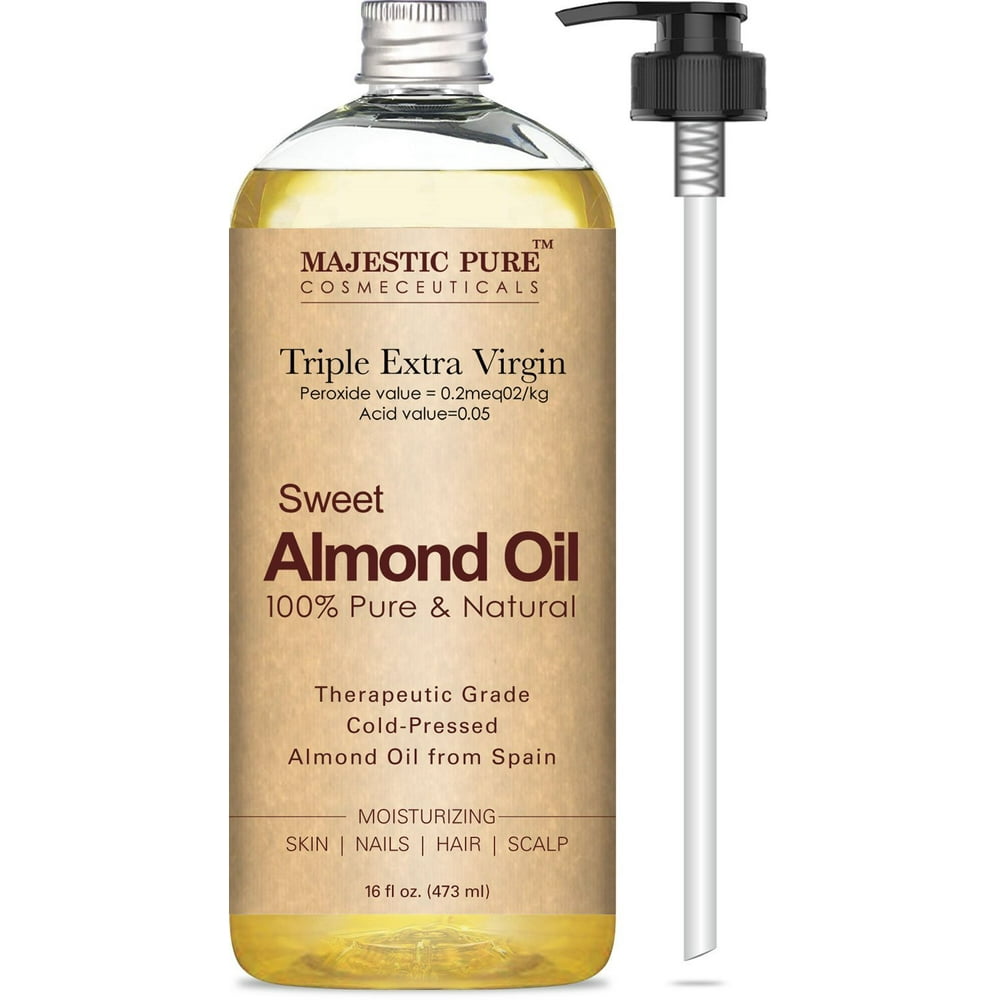 Majestic Pure Sweet Almond Oil, Super Triple A Grade Quality, 100 Pure