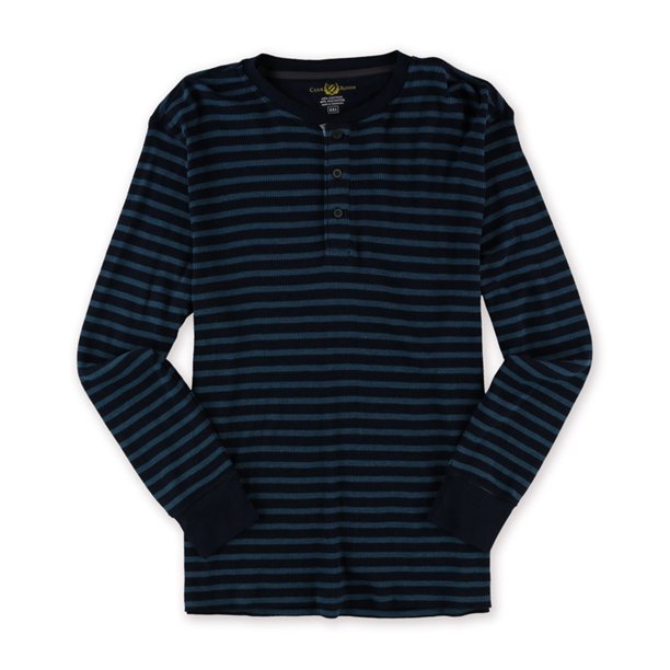 Camiseta henley de punto Club Room para hombre, color azul, extragrande