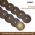 thumbnail image 3 of Women's Boho Disc Belt Western Leather Belt Vintage Concho Waist Belt for Dress Jeans, 3 of 7