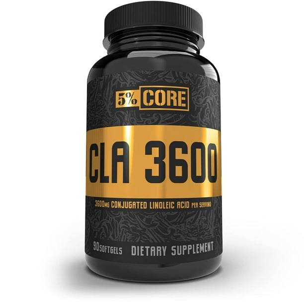 5% Nutrition Core CLA Supplement for Weight Loss, Metabolism Support & Muscle Preservation | 3,600 mg of Conjugated Linoleic Acid from 4,500 mg of Safflower Oil (30 Servings / 90 Softgels)