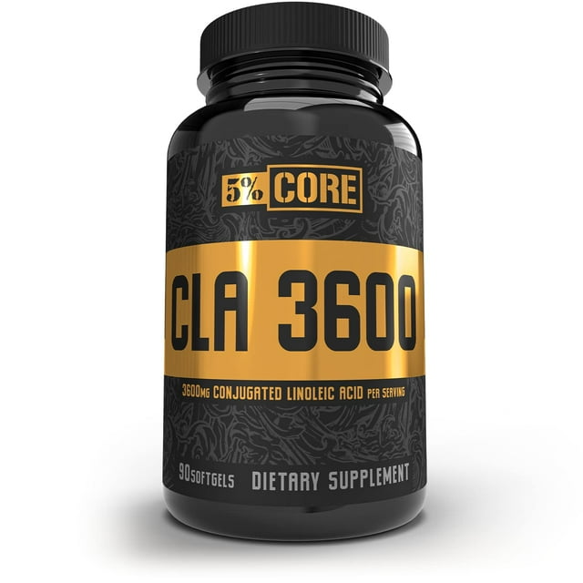 5% Nutrition Core CLA Supplement for Weight Loss, Metabolism Support & Muscle Preservation | 3,600 mg of Conjugated Linoleic Acid from 4,500 mg of Safflower Oil (30 Servings / 90 Softgels)