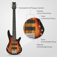 thumbnail image 6 of Full Size GIB 6 String H-H Pickup Electric Bass Guitar with Carry Bag/Strap/Plectrum/Connector/Wrench Tool, Sunset Color, 6 of 10