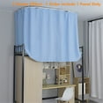 Blue Bed Curtain Grommet Solid Blackout Drapes 47 Inches Length Light