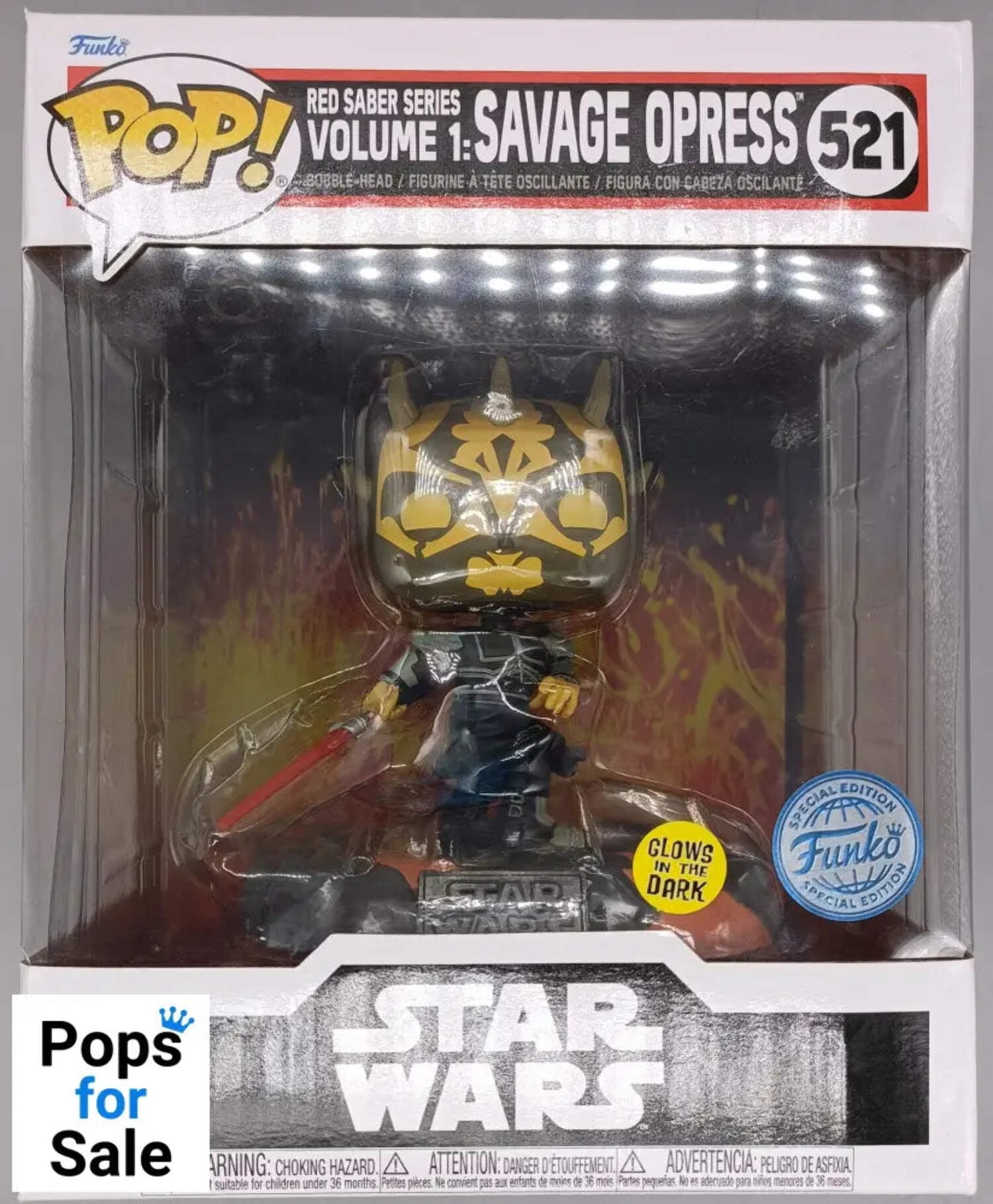 激レア！！超特価！！ Funko スターウォーズ サベージオプレス ダースモール Funko Star Wars - Red Saber Series: Savage Opress Glow Pop