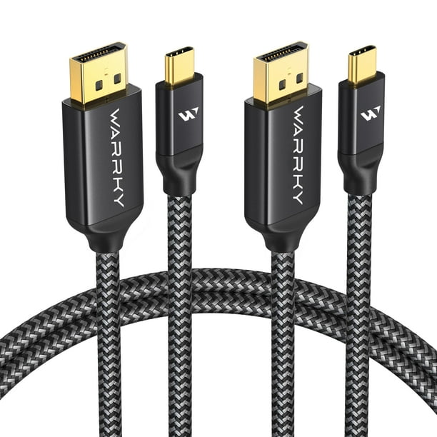 Cable USB C a DisplayPort Warrky 8K 60Hz 4K 240/144 Hz, paquete de 2 pies