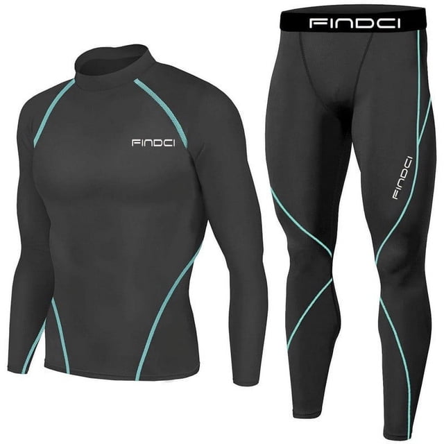 Men's Compression Sets Workout Pants Athletic Compression Shirt and Leggings Running Tights for Sport