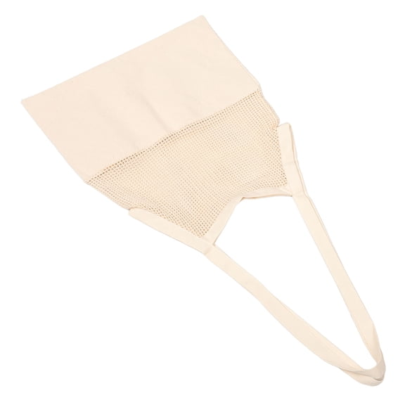 RENACLIPY Beige Tote Bag Lightweight Cotton Mesh Foldable Travel Beach Shopping Bag