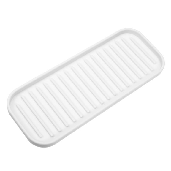 Soap Dish, Soap Cleaning Storage, Keep Soap Dry for Home Bathroom, Silicone, White, 23x9cm