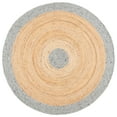 thumbnail image 2 of SAFAVIEH Braided Carina Bordered Reversible Area Rug, Gray/Natural, 6' x 6' Round, 2 of 11