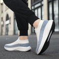 thumbnail image 7 of Men's Slip‑On Sock Style Running Sneakers, Stretch Knit Upper Athletic Shoes with Curved Thick Midsole for Daily Sports and Walking, 7 of 7