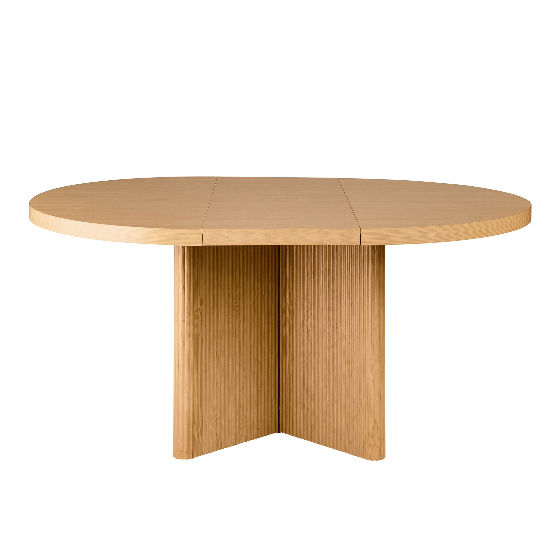 Better Homes & Gardens Lillian Fluted Round Expandable Dining Table for Kitchen, Natural Pine