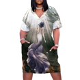 thumbnail image 1 of SIRENA DE LAS PROFUNDIDADES Vestido suelto con bolsillos Vestido de dama de honor mujer vestidos cortos vestido atrevido para mujer Ropa de verano femenina, 1 of 7