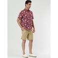 thumbnail image 4 of CamiHawaiaDe PlaEstampado Floral Con Botones ManCorCamiDe Verano PaHombres Borgoña-Estampado Floral Ro52, 4 of 6
