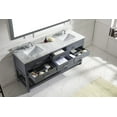 thumbnail image 6 of Caroline Estate 72" Double Bath Vanity in Gray with White Marble Top and Square Sinks with Matching Mirror, 6 of 6