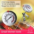thumbnail image 4 of 2pcs 12 Inch Mechanical Meat Thermometer Instant Read, Long Stem, Waterproof, No Battery Required, Stainless Steel, 4 of 6