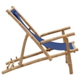 thumbnail image 3 of vidaXL Chaise Longue en Bambou et Toile Bleu Marine, 3 of 5