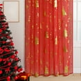 thumbnail image 6 of CuiLiyq Red Sheer Christmas Living Room Decor, Sheer Gold Christmas Tree Pattern Decorative Christmas Curtains for Living Room Bedroom Window Doorway (108" x 52", Red), 6 of 6