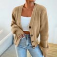 thumbnail image 2 of Purcolt Women's Chunky Knit Open Front Cardigan Sweaters V Neck Button Down Loose Short Cardigan Fall Outerwear Coats, 2 of 6