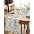 Burlap Table Runner 36 Inches Long, Summer Sea Fish Seahorse Non-Slip ...