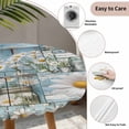 thumbnail image 4 of Round Fitted Tablecloth,Farm Daisies Flowers Circle Table Cover Waterproof Table Cloth with Elastic Edge,White Floral on Blue Wood Outdoor Tablecloths for Kitchen Picnic 36-44in, 4 of 9