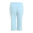 thumbnail image 6 of vigerkar Womens Yoga Capri Pants High Waist Capri Leggings with Pockets Wide Leg Exercise Workout Summer Pants 2025 Light Blue, XL, 6 of 8