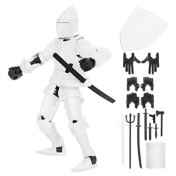 juego de figuras de acción de caballero articuladas, robot móvil multiarticulado, figura de acción articulada, figura de palo de decoración de caballero medieval de escritorio
