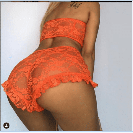 

Carolilly Womens Sexy Lingerie Lace Top Bra Ladies Thong Underwear G-string Set Ladies Nightwear Babydoll Sleepwear Set