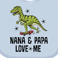 thumbnail image 4 of Inktastic Nana and Papa Love Me Dinosaur Grandson Boys Baby Bib, 4 of 4