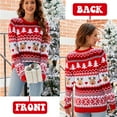 thumbnail image 6 of Tumao Womens Christmas Sweater Knitted Reindeer Xmas Tree Pattern Sweater Long Sleeve Pullover Casual Holiday Jumper Tops for Christmas, parties, 6 of 7