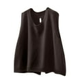 thumbnail image 1 of Breezora Women's Back Button Knit Vest Lightweight Breathable Cotton Comfortable Loose Fit Layering Essential Versatile Styling M Size Coffee, 1 of 9