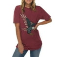 thumbnail image 3 of Oversized Stared and Stripped Eagle Graphic Design Vintage Crewneck Tee - Vintage Brick 2XL, 3 of 4