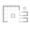 thumbnail image 4 of 13-Piece Wicker Rattan Outdoor Sectional Set with Blue Cushions and Coffee Table, 4 of 5