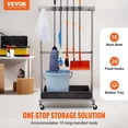 thumbnail image 2 of Garden Tool Organizer, Slots with Hooks, Yard Tool Tower Rack with Wheels for Garage Organization and Storage, Hold Long-Handled Tool, Metal Tool Stand Holder, 2 of 3