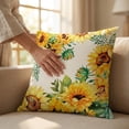 thumbnail image 5 of Throw Pillow Cover with Modern Floral Print, Plant Pattern Decorative Square Cushion Case, for Living Room Couch Bedroom Sofa Home Decor, 5 of 5