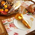 thumbnail image 3 of Fall Placemat Maple Leaves Thanksgiving Placemats for Dining Table Autumn Pink Orange Leaves Beige Washable Table Mats for Party Kitchen Dining Decoration Set of 2, 3 of 7