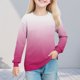 thumbnail image 1 of Cowsor Girl's Crew Neck Tie Dye Sweatshirts with No Hood Casual Color Block Long Sleeve Pullover Tops, 1 of 7