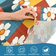 thumbnail image 3 of Yayeee Kitchen Curtains Tier Pair Light Filtering 27"x24" Rod Pocket Short Cafe Window Panel, Yellow Checkered Daisy, 3 of 7