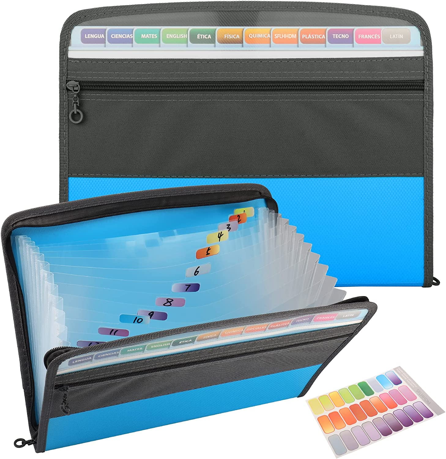 13 Pocket Expanding File Folder, Accordion File Folder Expanding Zip