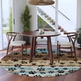 thumbnail image 3 of Round Rugs 5Ft, Cute Dog Claws Round Area Rug Washable Indoor Throw Carpet, Farmhouse Blue Wooden Puppy Pawprints Soft Non Slip Circle Rug for Cabinet Bathroom Home Decor Aesthetic, 3 of 8