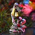 thumbnail image 3 of Escultura Esqueleto Rosa para Halloween Resina Solar Impermeable, 3 of 9