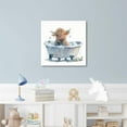 thumbnail image 2 of HFDF Cow Pictures Wall Decor Highland Cow Bathroom Decor, Funny Highland Cow Wall Art Print, Cow Bathtub Poster, Funny Animal Artwork for Bedroom 24x16inch Framed, 2 of 7