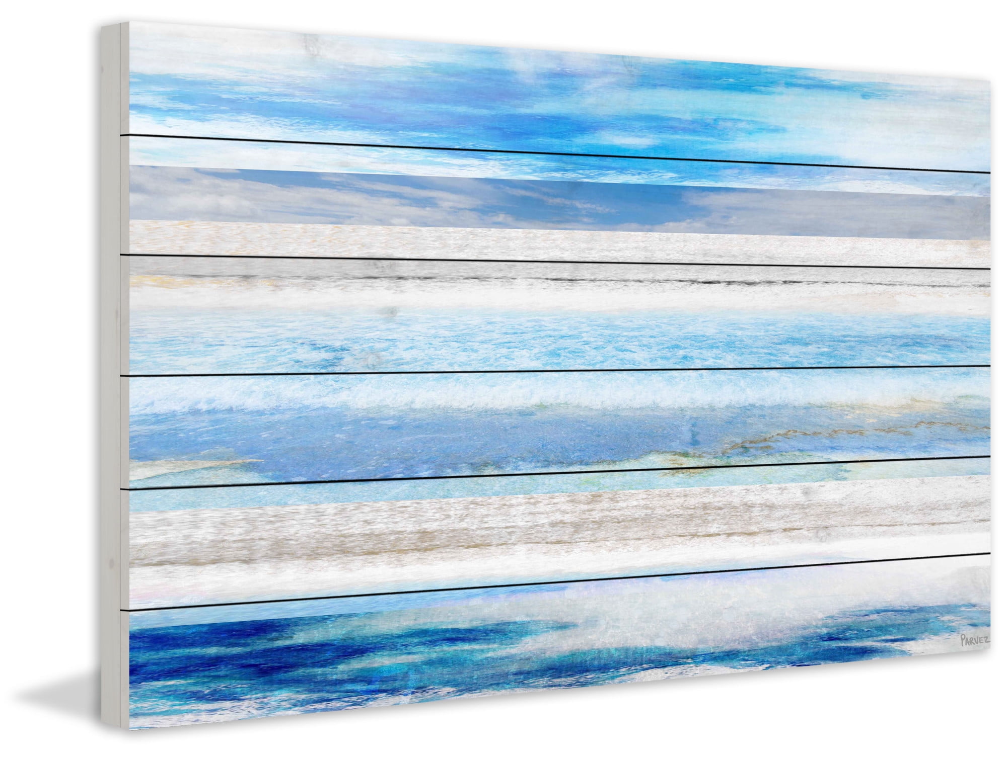 Parvez Taj "Baia Azul" Print on White Wood