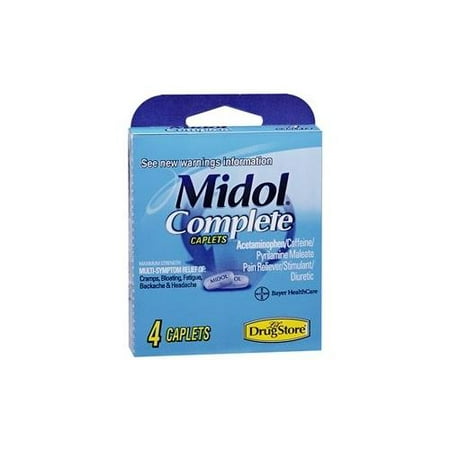 2 Pack Midol Complete Menstrual Relief Max Strength Multi-Symptom 4 Caplets